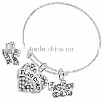 "Flag Corp" Heart Shaped Charm Bracelet