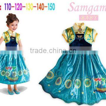 2015 hot sales high quality frozen elsa dress wholesale in frozen princess elsa costume BC394