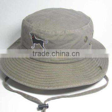 black dog washed bucket hat fishing hat hunting hats sun hat