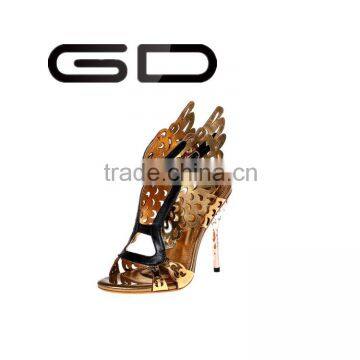 sexy TPR outsole material open toe ankle belt swallow stiletto sandals for ladies