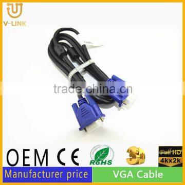 High quality computer metal VGA cable, 3+5 type, 15 pin