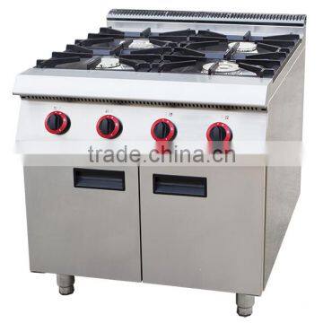 Hot sale commercial 4 burner gas stove with cabinet