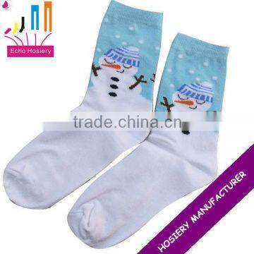 Happy Christmas day Christmas sock with snow boy