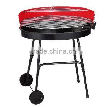 Outdoor large hand push type grill bbq with wheel