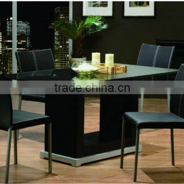 black MDF high glossy modern dining table