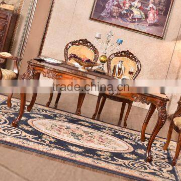 Dining room furniture antique carving wooden rectangle dining table