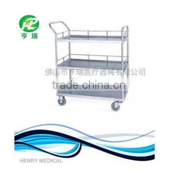 stainless steel medical instrument trolley with three layers