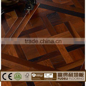 Hand scraped engineering oak art parquet solid hardwood