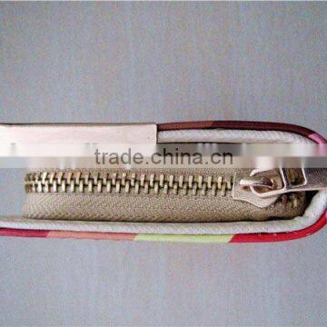 Hot Sale Cheap Posh Colorful Striped Shiny pu Purse With Decoration photo-3