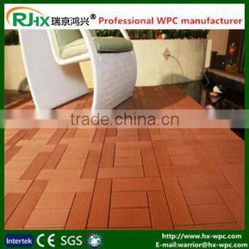 Garden plastic composite decking floor made of eco-friendly WPC material factory directly