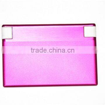 Built in Cable 1350mAh credit card power bank,date cable with mobile charger