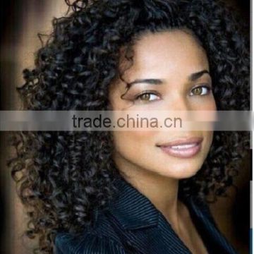 indian human remy Hair Full lace Wigs natural color curly