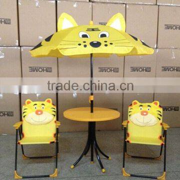 4 pc tiger children furniture set table and chair with umbrella