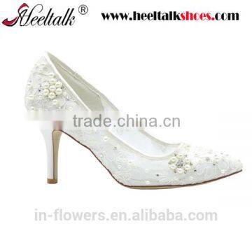 Hiqh quality middle heel dress shoes wedding shoes white