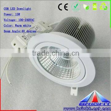 Top quality good price CE RoHs approval 15W COB LED Downlight