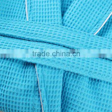 Wholesale Unisex Nightgowns Blue Cotton Waffle Bathrobes for Hotel photo-4