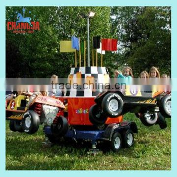 Amusement park rotating car rides, children love outdoor playground rides Jumping Car