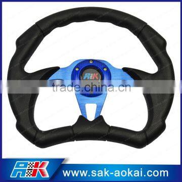 Racing Car Steering Wheel 13inch 14inch, PU Steering Wheel Flat Style