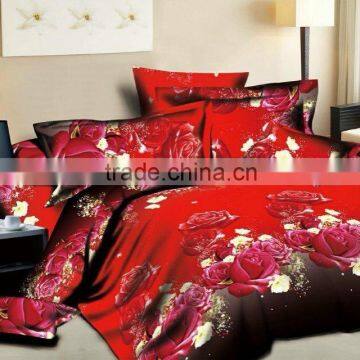 100% polyester 3D Printed125g/sm bedsheet set fabrics for indian market