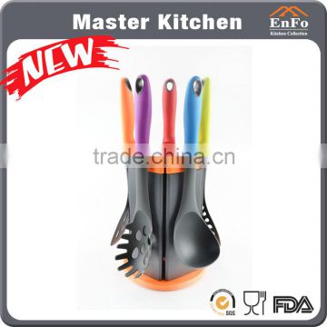 Colorful 5-Piece Nylon Kitchen Utensils With Revolved Block