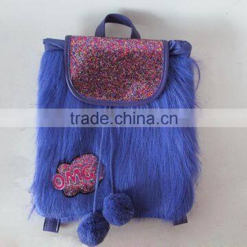China New Arrival Top Quality Cute Fuzz Backpack for Kids