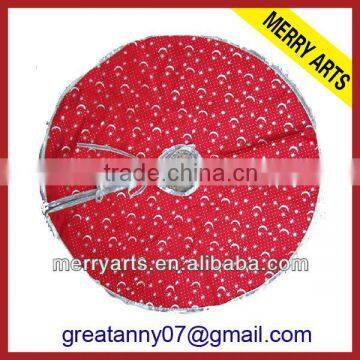 Alibaba Express China Factory Cheap Red 36 Christmas Tree Skirt With Moons And Stars Christmas Sequin Tree Skirt