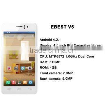 EBEST V5 4GB White, GPS + AGPS, Android 4.2.1, MTK6572 1.0GHz Dual Core, RAM: 512MB, 4.5 Inch IPS Capacitive Screen Smart Phone, photo-3