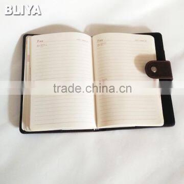 Difference colors PU leather cover 2016 / 2017 diary notebook with button