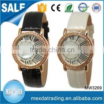 Ladies new fancy design stainless steel back gold plated wrist watch