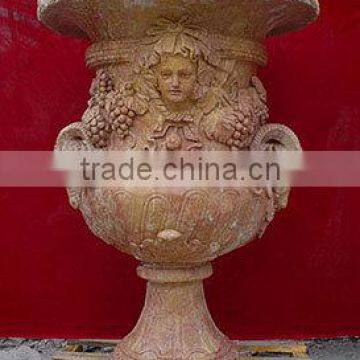 Beautiful Hand Carved Garden White Marble Pots Flower Planter From Vietnam