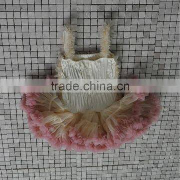 EO Friendly Baby Girls Ruffle Tutu Dress Kids Cotton Solid Color Clothes