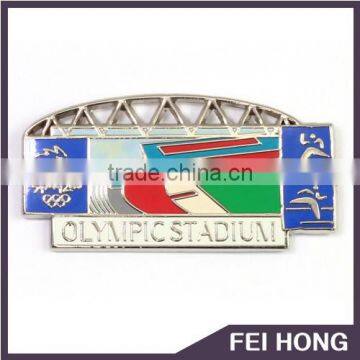 Customized olympic stadium pin badge