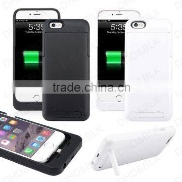 Wholesale 3200mAh Portable Wireless Power Bank Case Cover with Kickstand for iPhone 6, for iPhone 6 Battery Case Cover