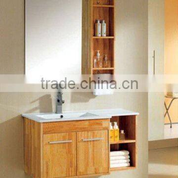 Wood Grain Country Style Wall Mounted Corner Hotel Bathroom Vanity