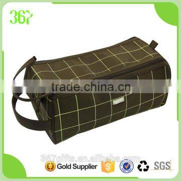 Waterproof Cosmetic Bag Pouch Tote Grid Toilet Bag With Handle photo-2