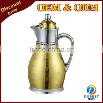 0.7 L / 1 L wholesale double wall glass liner coffee pot/tea flask/thermos vacuum flask for Dubai TP010