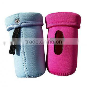 Candy color neoprene baby milk bottle hanging holder (factory)