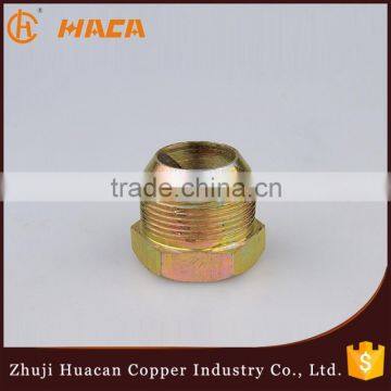Hydraulic pipe fitting flare plug, Iron galvanize end cap