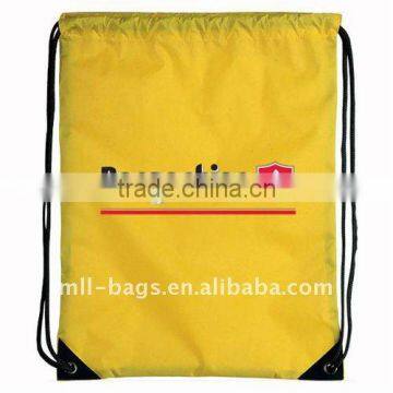 yellow drawstring shopping bag