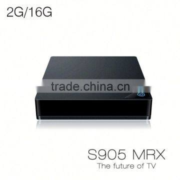 Unlocked Android tv box MRX powered by Amlogic S905 Quad Core 64bit chipset 2GB RAM 16GB ROM support H.265 4K Bt4.0