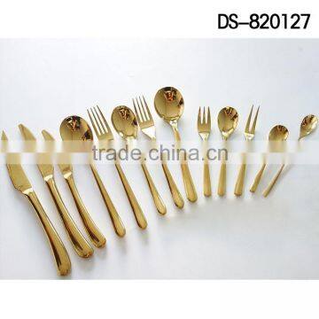 DS-820127 Hot sale stainless steel gold plated cutlery set