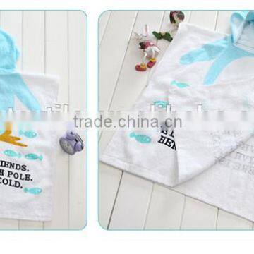 Oeko-Tex 100% Cotton Animal Kids Hooded Towel of Velour Printed photo-3