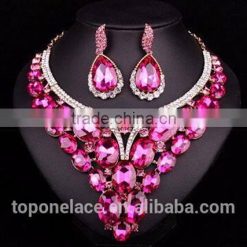 2016 New Fashion Cheap[ Crystal Rhinestone Necklace and Earring Sets Bridal Wedding Jewelry Set photo-2