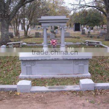 Good Quality Arch With Bench Kerb Style Sesame White Granite Monument