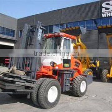 Hot Sale terrain forklift SZM C5500 5.5 tons lifting off-road forklift