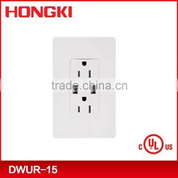 UL,CUL 120V USB Socket, USB wall outlet with tamper resistant receptacle