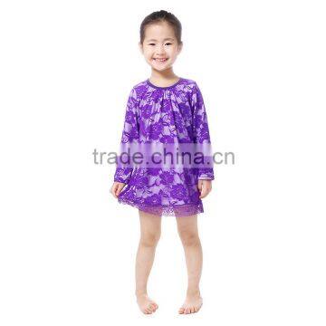 summer baby girls lace dress flower girl dress purple and embroidery flower lace baby girl summer dress