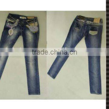 ladies jeans pent with pocket nice embroidered