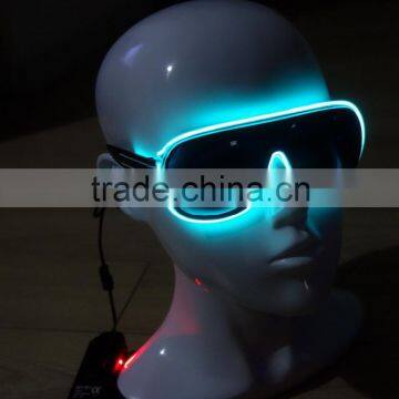 Specialize in Blue-green EL wire sunglasses / Blue-green EL sunglasses /Blue-green EL glasses