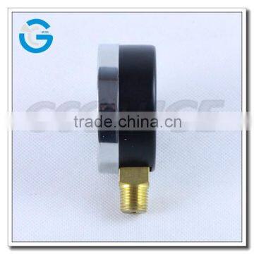 High Quality 2.5 Inch Black Steel Gas Pressure Gauge With Bottom Connection